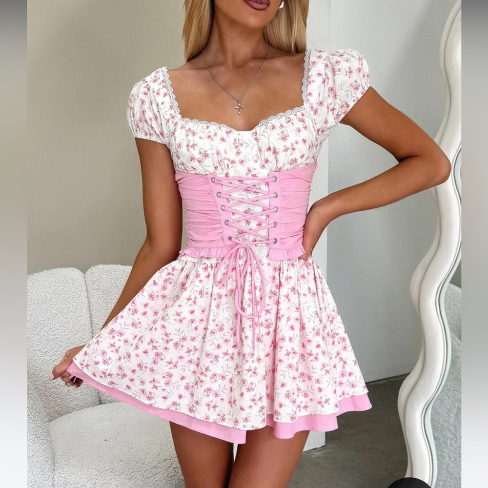 Briellyn Mini Dress - Pink Floral